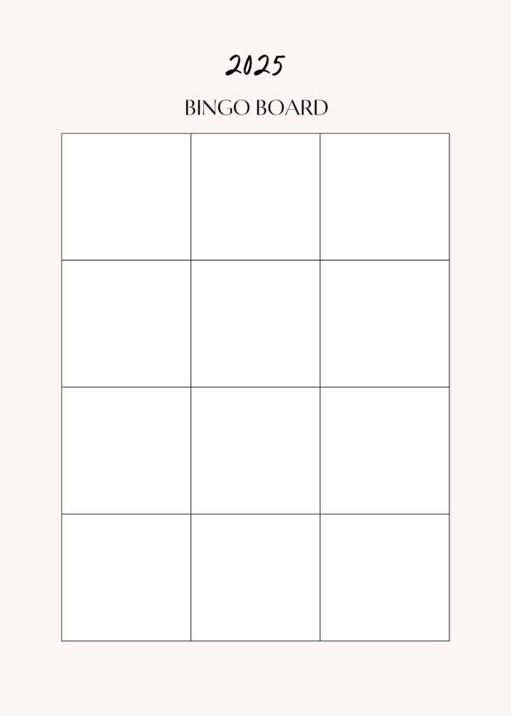 template bingo visualisation